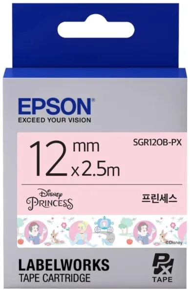 [EPSON] 디즈니 프린세스 라벨테이프 SGR12OB-PX 디즈니 프린세스 라벨테이프