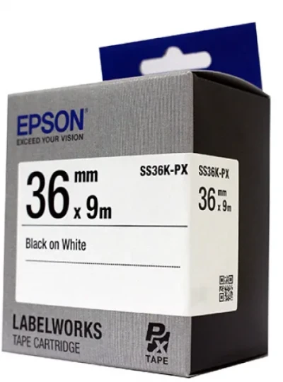 [EPSON] SS36K-PX 라벨테이프 바탕(흰색)/글씨(검정) 36mm