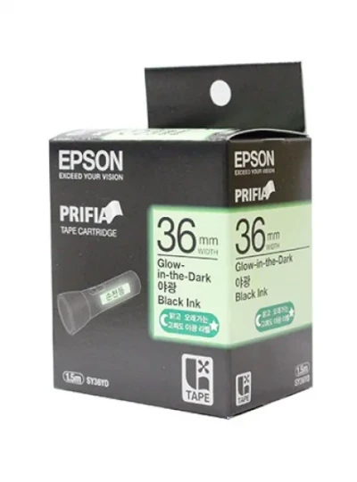 [EPSON] SY36YD-LX 라벨테이프 바탕(야광)/글씨(검정) 36mm