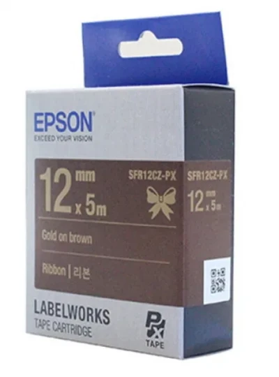 [EPSON] SFR12CZ-PX 라벨테이프 바탕(갈색)/글씨(금색) 12mm