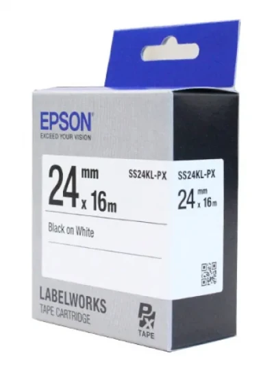 [EPSON] SS24KL-PX 라벨테이프 바탕(흰색)/글씨(검정) 24mm