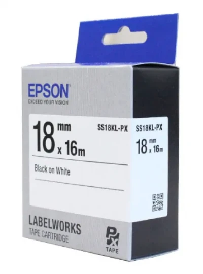 [EPSON] SS18KL-PX 라벨테이프 바탕(흰색)/글씨(검정) 18mm