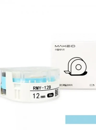 [로드메일코리아] RMY-12B MAKEiD 라벨테이프 바탕(파랑) / 글씨(검정) 12mm