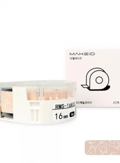 [로드메일코리아] RMS-16A10 MAKEiD 라벨테이프 바탕(루돌프 패턴) / 글씨(검정) 16mm