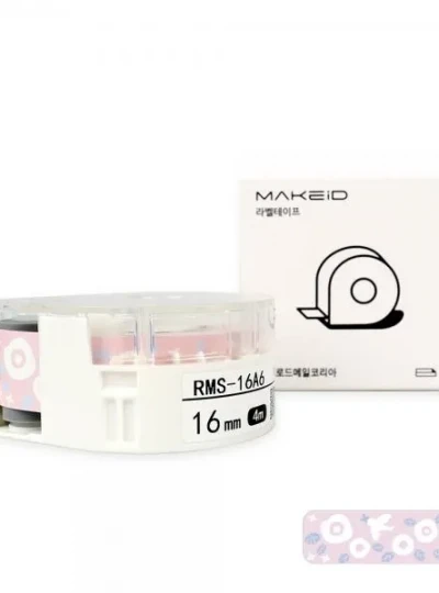 [로드메일코리아] RMS-16A6 MAKEiD 라벨테이프 바탕(비둘기 패턴) / 글씨(검정) 16mm