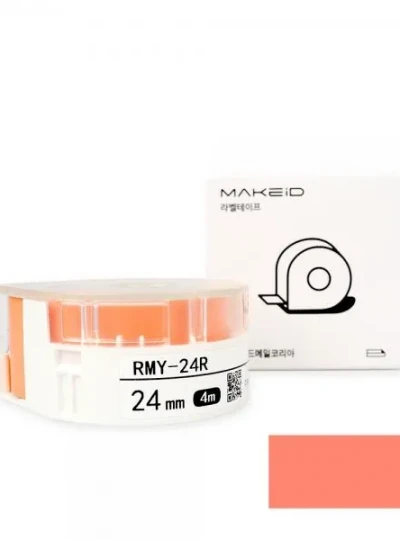 [로드메일코리아] RMY-24R MAKEiD 라벨테이프 바탕(주황) / 글씨(검정) 24mm