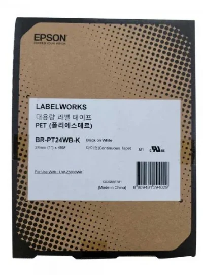 [EPSON] BR-PT24WB 라벨테이프 바탕(흰색)/글씨(검정) 24mm